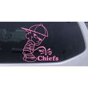  Pee On Chiefs Car Window Wall Laptop Decal Sticker    Pink 