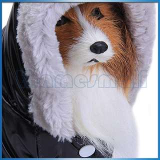 Pet Dog Hoodie Hooded Puffy Coat Jacket Jumpsuit Fluffy Hood Trimming 