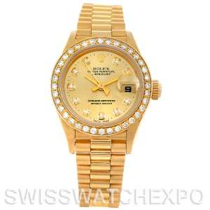 Rolex President Ladies 18k Yellow Gold Diamonds 69178  