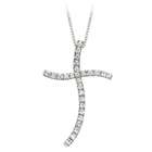 Katarina 14K White Gold 1/3 ct. Diamond Cross Pendant with Chain