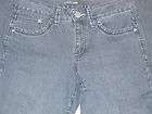 Womens FRENCH CUFF Dark Str Leg Jeans Mauve Embroider Back Pocket Sz 6 