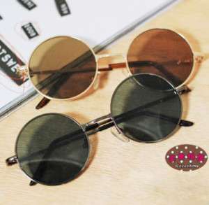 Hot Vintage Retro Round Sunglasses Party Brown Lenses  