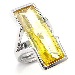  Sterling Silver Yellow Topaz CZ Ring Jewelry
