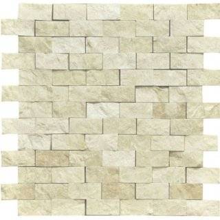 Botticino 1X2 Marble Split Faced Mosaic Tile