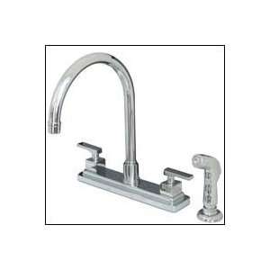   Twin Lever Handles Kitchen Faucet 8 inch Center Polished Chrome Home