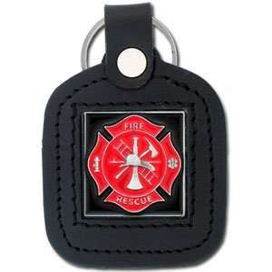  Sq. Leather Keychain   Fire Fighter