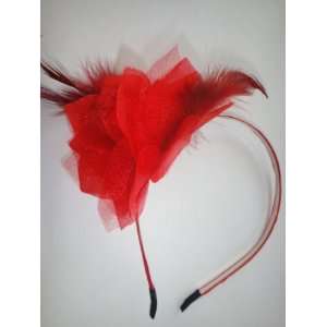  Flower with Feather Headband 
