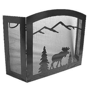  Moose Metal Fireplace Screen