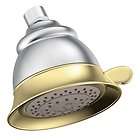 Moen 3838CP Chrome/Polished Brass Four Function Shower Head Only with 