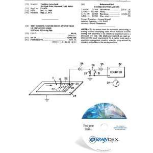  NEW Patent CD for TEST SCORING ANSWER SHEET AND METHOD OF 