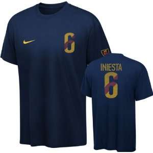 Spain Soccer Iniesta Name and Number T Shirt  Sports 