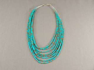   Gold seed bead 8 strand bib multi line necklace beaded earrings set