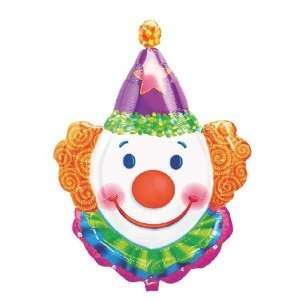 Smiling Clown Face Purple Orange 33 Mylar Balloon Toys & Games
