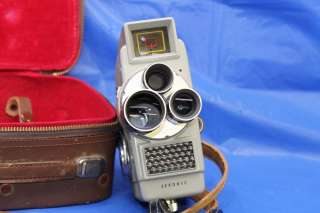 Sekonic Elmatic 8 w 3 lens Turret Beautiful case Vintage 8mm Movie 