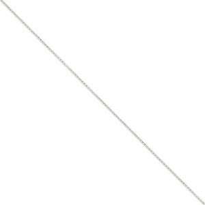  14k White Gold 1.3mm Solid Diamond Cut Cable Chain Anklets 