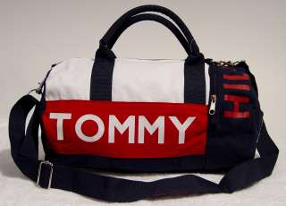 NWT Tommy Hilfiger Navy Blue Duffle Bag Tote Handbag Purse  