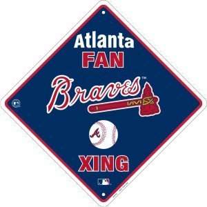  Atlanta Braves Fan Metal Crossing Sign 12 inch by 12 inch 