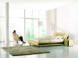 Modern sofa headboard bedroom set bed + 2 nightstands  