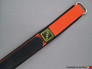 Quality nylon Velcro watch strap SPORT Orange 18mm  