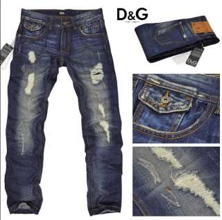 2012 New Fashion DG Mens Wash Destroyed Jeans 122 W29 W36  