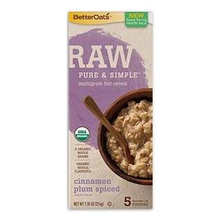 Better Oats RAW Pure & Simple Multi Grain Hot Cereal ~ Cinnamon Plum 