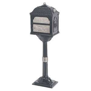   Mailboxes Charcoal with Satin Nickel Classic Pedestal Mailbox Home
