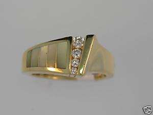14kt gold Mother of Pearl and Diamond ring, Kabana  