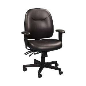   Black Leather Managerial Chair Black Leather