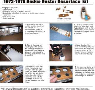 70 76 Dart Demon Duster Resurface Kit LIGHT WOOD OPT5  