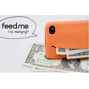  Cute Feed Me Smiley Case Cover for iPhone4 / 4S   Orange 