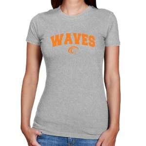  Pepperdine Waves Ladies Ash Logo Arch T shirt Sports 