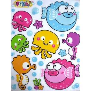  Fish Sticker Set   Ocean Animals Sticker (14 x 10) Toys 