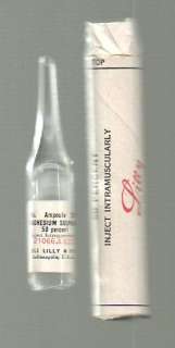 c1920 Antique Medicine 2cc Ampoule Eli Lilly Pharmacy Co. Glass Ampule 