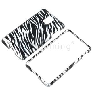 Zebra Rubberized Hard Coated Cover Case+LCD Film Guard For Samsung 