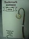 1954 coin bookmark special birthday six pence on card a