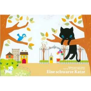  cute black cat postcard on a tree Toys & Games