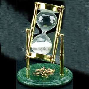   Legal Sand Timer on Green Marble with Scales of Justice Emblem Home