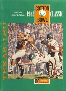 1963 Cotton Bowl Program Texas 0 LSU 13  