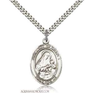  Our Lady of Grapes Large Sterling Silver Medal Jewelry
