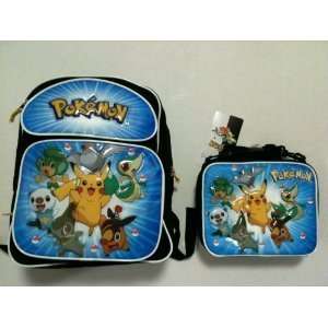 Pokemon Pikachu Medium Backpack + Lunch Bag SET   BLUE