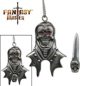  Fantasy Master Hell Skull Necklace Knife 