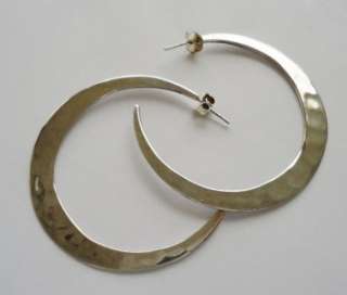   Lee Morris RLM STUDIO Hammered STERLING SILVER Hoop Earrings  