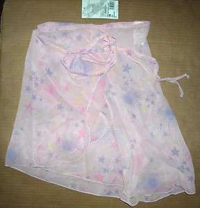 NWT CAPEZIO Ballet Printed Wrap Skirt LIGHT PINK Adult Sizes  