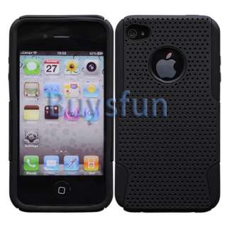   SOFT SILICONE HARD PLASTIC HYBRID CASE COVER FOR APPLE IPHONE 4 4G 4S