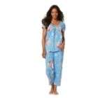 Laura Scott Womens Lace Trimmed 2 Pc. Floral Capri Pajama