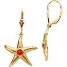   DROP South Sea Cultured Pearl & Genuine Turquoise Starfish Earrings