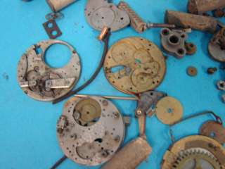 Antique Vintage Watch Part Lot Treasure Hunt Elgin Pocket Watches 