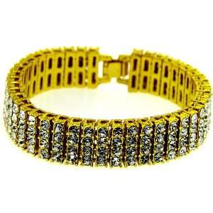   row 24k gold plated Pharoah bracelet bling bling hip hop Jewelry