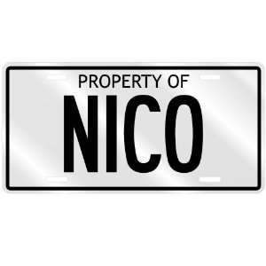  PROPERTY OF NICO LICENSE PLATE SING NAME
