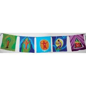  Prayer Flag Pennant String Gods of the Elements 5 small 
